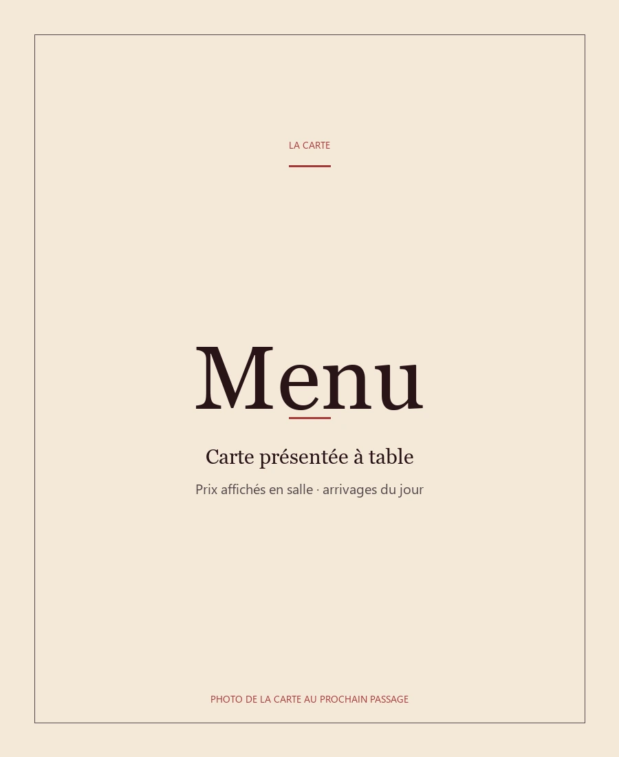 Carte Le Royal Kikiriri, photo de la carte au prochain passage